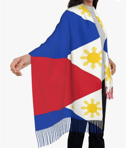 Bufanda de Pashmina para Mujer con Diseño de Bandera de Filadelfia, Suave y Cálida, con Flecos, Logotipo Personalizado, Impermeable y Antiarrugas - Product Image 1