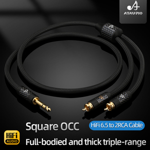 OEM ODM de alta calidad 6,3 TRS macho 2 <span class=keywords><strong>RCA</strong></span> macho <span class=keywords><strong>Cable</strong></span> cuadrado OCC Core 6,5/6,35mm Dual <span class=keywords><strong>RCA</strong></span> macho altavoz micrófono Piano MP3 - Product Image 3
