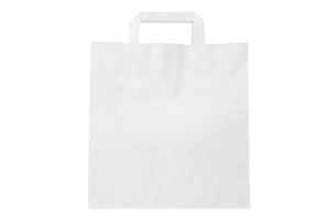Made In Italy Carte Dozio Brand White Kraft Shopper Flat Handle Size 27+17X29 cm Pack Of 50 Pieces Recyclable Food Delivery <b>Bag</b> - Product Image 2