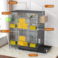Cage d'élevage pour oiseaux en métal à deux étages de luxe avec plateaux en plastique amovibles, maison empilable pour oiseaux et reptiles
