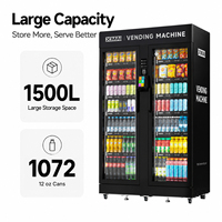 Distributeur automatique géré à distance XMAI 1500L, refroidisseur de boissons et de snacks, caméra IA 4G