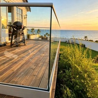 Profilé en U sans cadre pour garde-corps en verre, canal en aluminium pour maintenir en toute sécurité les panneaux en verre trempé – Solution pour balcon, terrasse, clôture