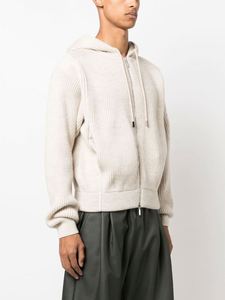 Sudadera con capucha de cremallera completa de felpa francesa de algodón de alta calidad, cárdigan de punto personalizado con cremallera. - Product Image 3