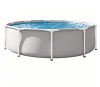 Piscine hors sol en tissu facile à installer, résistante aux déchirures et aux perforations, avec structure métallique