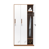 Armario de Almacenamiento de Acero Moderno y Estrecho de 3 Puertas, Estructura Desmontable para Hotel, Gimnasio, Escuela, Gabinete Multiusos para Artículos Personales