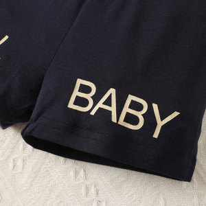 Custom Letter Printed Short Sleeve Summer Luxury Bulk Wholesale <strong>Boys</strong> Kids <strong>Clothing</strong> for 2-12 Two Piece Matching T-shirt Set - Product Image 5