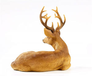 Resina figurine di animali Piccola Buck Statuaria 12 Punto di Resina Statua di Cervo Giardino Che Si Trova Sculture Cabina Figurine di Animali Lodge di Arte - Product Image 3