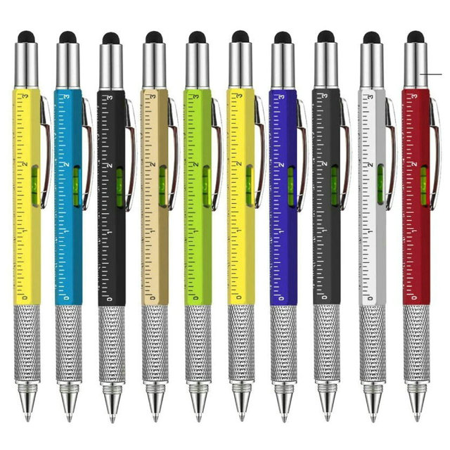 X530 Multipurpose Tool Ruler Level Pen Household Appliances Multi-function Screwdriver Ball Point Pen