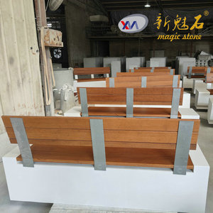 Nuevo Banco de Patio Exterior Magic Stone, Diseño de Madera con Aspecto de Piedra Blanca, Asientos para Parques Urbanos - Product Image 2