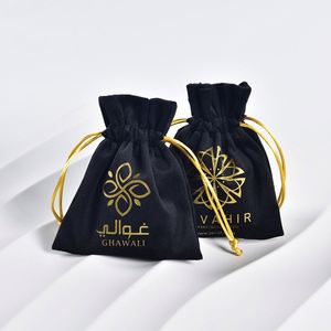 Bolsas de Terciopelo Reciclables de Alta Calidad, Color y Tamaño Personalizados, Bolsa para Joyería, Paquete de Regalo con Logotipo Personalizado, Cierre con Cordón - Product Image 1