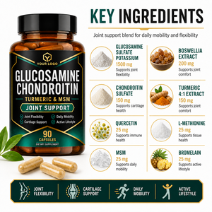Cápsulas de Glucosamina, Condroitina, Cúrcuma y MSM para el Soporte Articular, Flexibilidad y Movilidad, Venta al Por Mayor, OEM, ODM, Marca Privada - Product Image 3