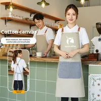 Tablier sans manches transfrontalier avec impression de logo, pour boulangerie, salon de thé, toile imperméable, travail, commerce extérieur, vente en gros d'usine