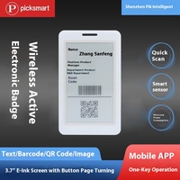 Picksmart 3.7 Inch Layar Elektronik Putih Smart Page Flip Shelf Label Isi Ulang EAS Epaper Plastik ABS 180 2.4GHz Kantor