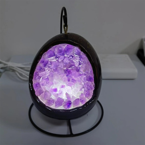 Đèn Địa Kỹ Thuật Thạch Anh Tím Tự Nhiên Đèn Pha Lê Trứng Khủng Long Citrine Giao Diện USB - Product Image 4