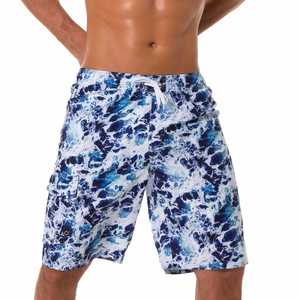 Shorts de bain décontractés pour hommes en polyester écologique avec cordon de serrage à la taille, longueur au-dessus du genou, pour le surf et la plage, vente en gros - Product Image 2