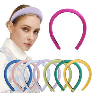 Bandeaux rembourrés tendance, larges, de couleur unie, épais, en éponge moelleuse pour femmes, Jynbows HB24024, style européen et américain, en plastique pour cheveux - Product Image 1