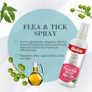 Bioline <span class=keywords><strong>Spray</strong></span> anti-parasites pour chats, à base d'extraits végétaux, contre les puces et les tiques, pour le corps des animaux et les intérieurs - Product Image 5