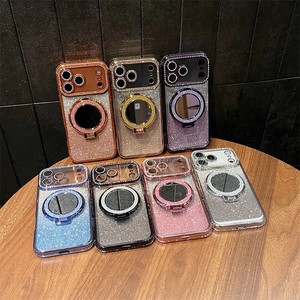 <span class=keywords><strong>เคส</strong></span>โทรศัพท์ iPhone 17 PROMAX พร้อมกระจกแต่งหน้าแบบคริสตัลขอบวิบวับ, ขาตั้ง, ตัวยึดแม่เหล็กสำหรับ Apple 16, ป้อง<span class=keywords><strong>กัน</strong></span>การกระแทก - Product Image 1