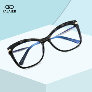 Montures de lunettes œil-de-chat TR90 transfrontalières, monture complète, protection anti-lumière bleue, verres plats, unisexe 88005 - Product Image 2