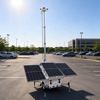 Remorque de surveillance mobile solaire 1425W avec mât de 7m pour la sécurité des chantiers