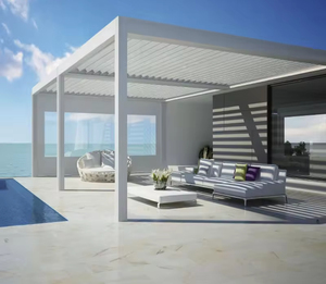 3x4 pabellón eléctrico impermeable Pergola persianas clima biológico jardín invernadero aluminio al aire libre gazebo - Product Image 5