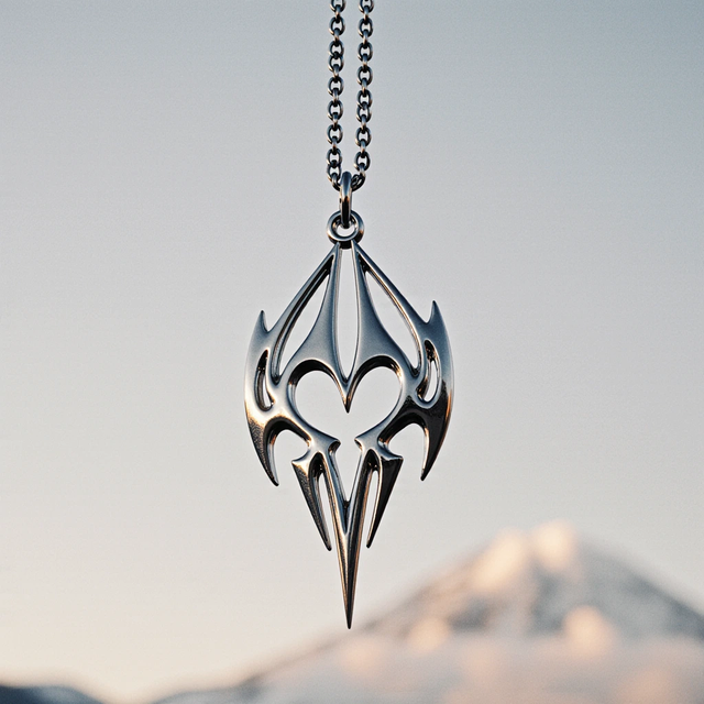 Customized Stainless Steel Tribal Heart Pendant Charm Necklace Link Chain Party Cyber Y2K Neo-Gothic Spiked OEM ODM