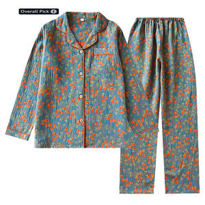 <span class=keywords><strong>Pigiama</strong></span> in garza di cotone organico leggero da <span class=keywords><strong>donna</strong></span>, taglie forti, con elastico in vita, fantasia stampata, per dormire, viaggiare, regali, primavera <span class=keywords><strong>XS</strong></span> - Product Image 1