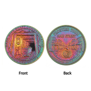 Moneda de desafío de metal coleccionable personalizada con alto relieve, diseño de pozo minero, iridiscente y coloreada, para exhibición y colección - Product Image 2