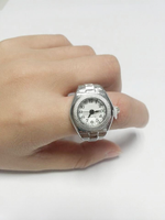 En stock, montre simple en argent avec anneau de réglage, mouvement à quartz SL68, montre pour femmes