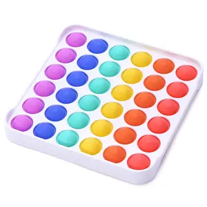 Burbujas de silicona para aliviar la ansiedad, juguete sensorial de burbujas, Simple, de colores del Arcoíris Pop