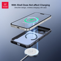 Coque de protection magnétique transparente avec airbag pour iPhone 17 Pro Max, compatible avec les modèles 17, Air16 Pro, 15 Plus, 14, 13, 12, avec protection d'objectif en acrylique