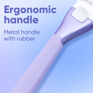 5 <b>Blades</b> Woman <b>Razor</b> Replaceable Cartridge with Lubricating Strip and Metal Ergonomic Handle with Rubber - Product Image 3