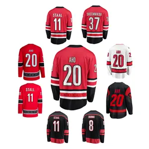 2024 New Top Stitched Ice Hockey Jersey Carolina 20 Sebastian Aho 8 Brent Burns 37 Svechnikov