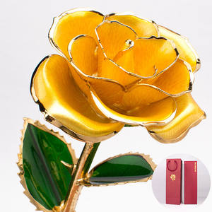 EM0312 New Real Natural Look Beautiful Colorful Unique Forever Rose Gift Rose placcate oro 24K con scatole - Product Image 4