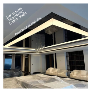 FOXYGEN 타일 인테리어 MSD 장식 PVC 필름 천장 흰색 광택 PVC 스트레치 블랙 광택 천장 필름 - Product Image 1