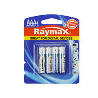 Batería alcalina AAA de grado premium RoHS sin mercurio de larga duración Raymax 3A Batería de calidad superior