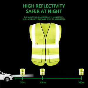 Chaleco <span class=keywords><strong>de</strong></span> Seguridad Reflectante y <span class=keywords><strong>Ropa</strong></span> <span class=keywords><strong>de</strong></span> <span class=keywords><strong>Trabajo</strong></span> <span class=keywords><strong>de</strong></span> Malla Roja con Múltiples Bolsillos, Chaleco <span class=keywords><strong>de</strong></span> Alta Visibilidad Amarillo Aprobado para Invierno - Product Image 3