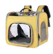 Transparent Mesh Pet <b>Backpack</b> Carrier Soft-Sided Zipper Closure Breathable Oxford Material Gray Color for <b>Cats</b> - Product Image 3