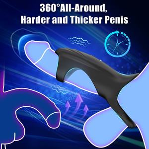 Anello Vibrante per Pene Controllato da <span class=keywords><strong>App</strong></span> con 9 Modalità di Vibrazione Giocattolo Sessuale Maschile per Prolungare il Tempo di Eiaculazione - Product Image 3
