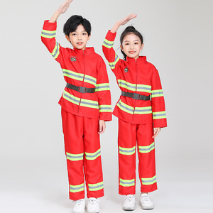 Lễ Hội Sự Nghiệp Ngày Cosplay Trang Phục Cho Trẻ Em Màu Đỏ Sam Lính Cứu Hỏa Trang Phục Áo Choàng Lính Cứu Hỏa Halloween Phi Hành Gia Bên Đồng Phục Ăn Mặc - Product Image 2