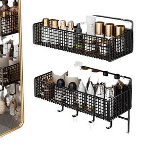 Étagères de douche d'angle à double niveau, type classique, anti-rouille, sans perçage, finition chromée, pour rangement moderne - Product Image 4