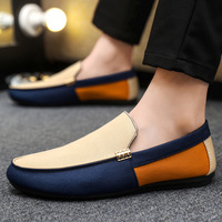 Sepatu Loafer Pria Gaya Eropa Trendi, Bahan Suede Bernapas, Ringan, Warna Blok, untuk Bisnis dan Aktivitas Sehari-hari