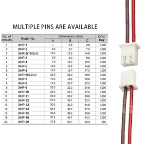 Tùy chỉnh JST XH 2.54mm Cáp khai thác 2/3/4 pin kết nối 10-cách nữ PA66 dây (2.5mm Pitch) cho Drone thiết bị điện tử - Product Image 3
