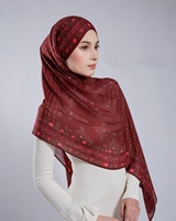 Hijab drapé rouge vin personnalisé pour femmes musulmanes, châle imprimé en modal, hijab doux et léger, logo personnalisé