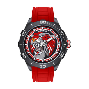 Dessio Men's Custom Quartz <b>Watch</b> with Steampunk Skeleton Design Personalized Transparent Silicone Strap <b>Case</b> for Wristwear - Product Image 3
