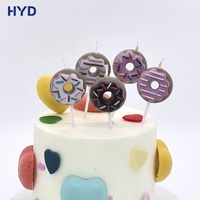 Paquete de 5 Velas de Cumpleaños con Forma de Donut, Brillantes y Atractivas, Decoración para Pastel de Té de la Tarde Personalizada 2026
