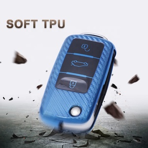 De fibra de carbono llave de coche para <span class=keywords><strong>Volkswagen</strong></span> Flip clave Fob para VW Jetta Passat Golf escarabajo conejo GTI CC <span class=keywords><strong>bora</strong></span> coche caso clave - Product Image 4