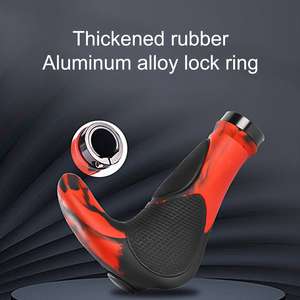 Poignées de guidon de vélo en caoutchouc TPR intégrées, manchettes de <span class=keywords><strong>VTT</strong></span> antichoc avec klaxon verrouillé bilatéral pour <span class=keywords><strong>VTT</strong></span> - Product Image 2