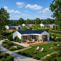 Maison scandinave moderne à un étage, écologique, style bungalow, villa préfabriquée contemporaine avec système modulaire à assemblage rapide