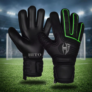 Professional Goalkeeper Gloves Black Soccer Gloves 4mm Negative Cut Goalkeeper Gloves and Latex Strap - Product Image 3